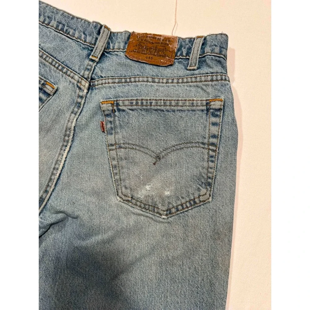 Vintage Levis 545 Loose Fit Jeans 34x32 Light Wash Orange Tab Made in USA Denim